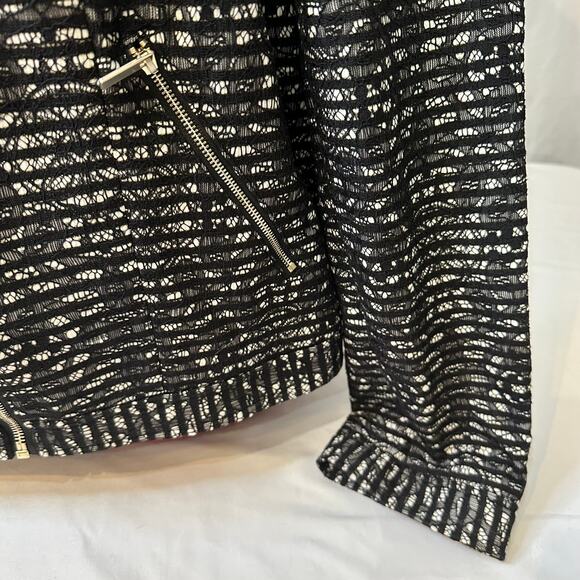 The Limited Black Lace Nylon & Cotton Long Sleeve Full Zip Casual Jacket 1x - Picture 2 of 7